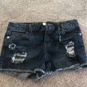 Justice distressed jean shorts